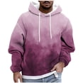 thumbnail image 2 of Dagugfen Mens Tops Fall Winter Sweatshirts Hoodie Drawstring Loose Fashion Pullover Tops with Pocket, 2 of 5