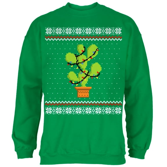 Old Glory Mens Cactus Prickly Pear Tree Ugly Christmas Sweater Long Sleeve Sweatshirt