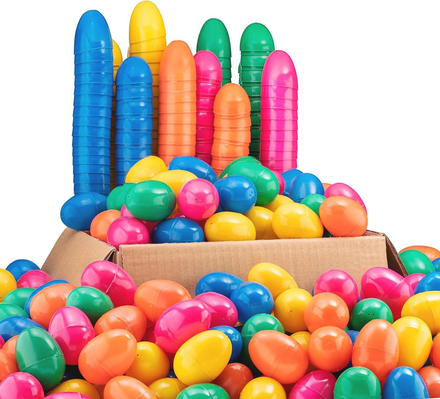 Maxygift Plastic Easter Eggs for Easter Celebrations Fillable Eggs, Multicolor, Gift Pack of 2000