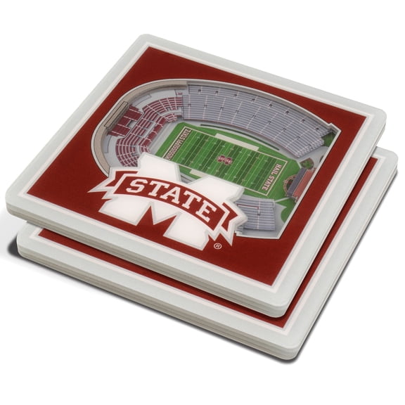 Red Mississippi State Bulldogs 3D StadiumViews Coasters