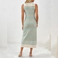 thumbnail image 2 of IDOPIP Women's 2025 Summer Sleeveless Striped Bodycon Midi Dress Crew Neck Slim Ribbed Knit Dresses, 2 of 8