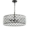 thumbnail image 2 of JONATHAN Y Gabrielle 23" Crystal/Metal LED Pendant, Oil-Rubbed Bronze, 2 of 7