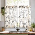 thumbnail image 1 of Cortinas de cocina Jinchan con estampado floral de lino, 36 cm, 2 paneles, 1 of 9