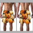 thumbnail image 3 of luoweisi Men's Beach Shorts Quick Dry Swim Trunks with Mesh Lining Thanksgiving Pumpkin M, 3 of 5
