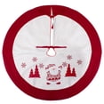 thumbnail image 2 of Northlight 36" Red and White Knit Santa Claus Embroidered Christmas Tree Skirt, 2 of 4