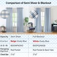 thumbnail image 2 of Short Buffalo Plaid Blackout Curtain Panels 63 Inches Long,Dusty Blue and White Gingham Drapes with Room Darkening Liner,Thermal Insulated Window Treatment,Rod Pocket Back Tabs,40" Wx63 Lx2, 2 of 6