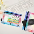 thumbnail image 4 of ALAZA 2 Pack Pencil Pouch Rainbow Tie-dye Pencil Case for 3 Ring Binder Clear Window Pencil Bag Organizers, 4 of 6