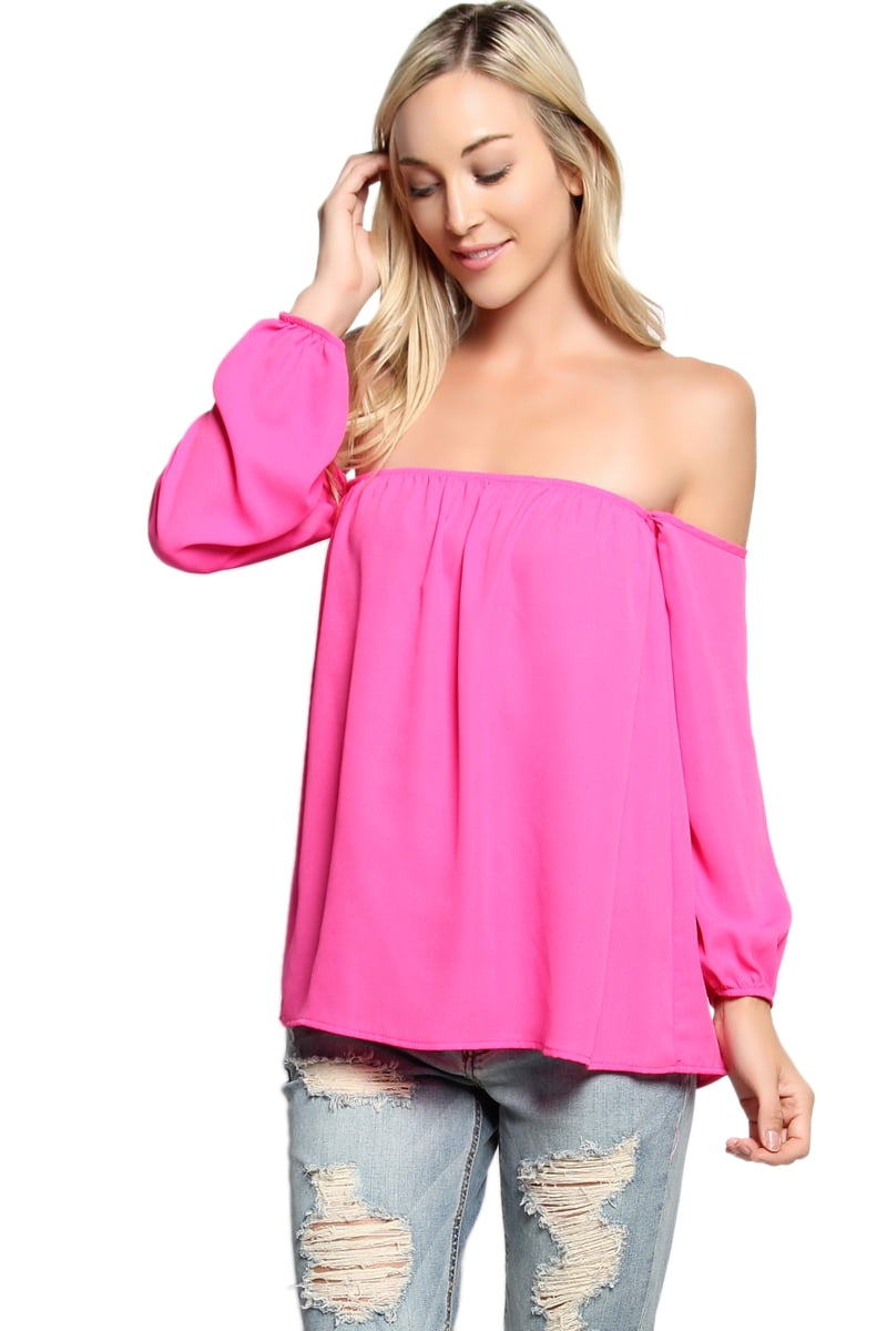 long sleeve flowy off the shoulder top