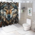 thumbnail image 7 of Orinice Wolf Feathers Dream Catcher Bathroom Decor Set - Colorful Luxurious Graphic Print Polyester Fabric Shower Curtain with Hooks 60x72, 7 of 7