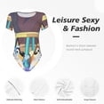 thumbnail image 5 of Lsque Bluey Women's Crew Neck Short Sleeve Bodysuit Basic T Shirts Tops Onesie Adult Cute Pajama-Medium, 5 of 8
