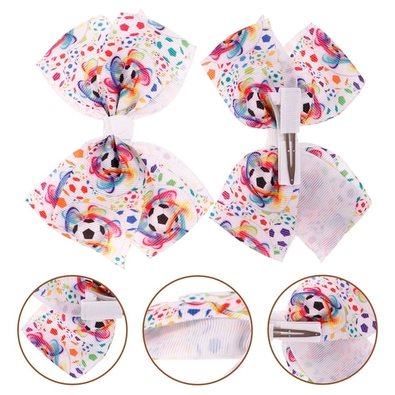SHINYPASING Sports Hair Clips Family Football Games 2Pcs 4.3X3.3X0.6In