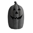 thumbnail image 2 of Gray Halloween Pumpkin Light Decoration, Rustic Handmade Resin Jack O Lantern with Flameless Candle, Fall Autumn Home Decor for Table Centerpiece Mantel and Shelf, 2 of 6