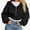 Black, variant on Lumosvexa Women's Zipper Hooded Jacket, Long Sleeve Lightweight Loose Fit Winter Casual Crop Jacket Gray L