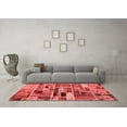 thumbnail image 3 of Ahgly Company Indoor Round Patchwork Red Transitional Area Rugs, 3' Round, 3 of 4