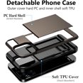 thumbnail image 2 of for iPhone 15 Pro Case with Card Holder, Dual Layer Shockproof Wallet Phone Case, Hidden Card Slot Sliding Protective Hard Shell Back Cover Slim Case for iPhone 15 Pro, 6.1'' Gun Metal, 2 of 14