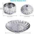 thumbnail image 2 of Veggie Vegetable Steamer Basket, Folding Steaming Basket, Metal Stainless Steel Steamer Basket Insert, Collapsible Steamer Baskets for Cooking Food, Expandable Fit Various Size Pot(5.3" to 8.6"), 2 of 5