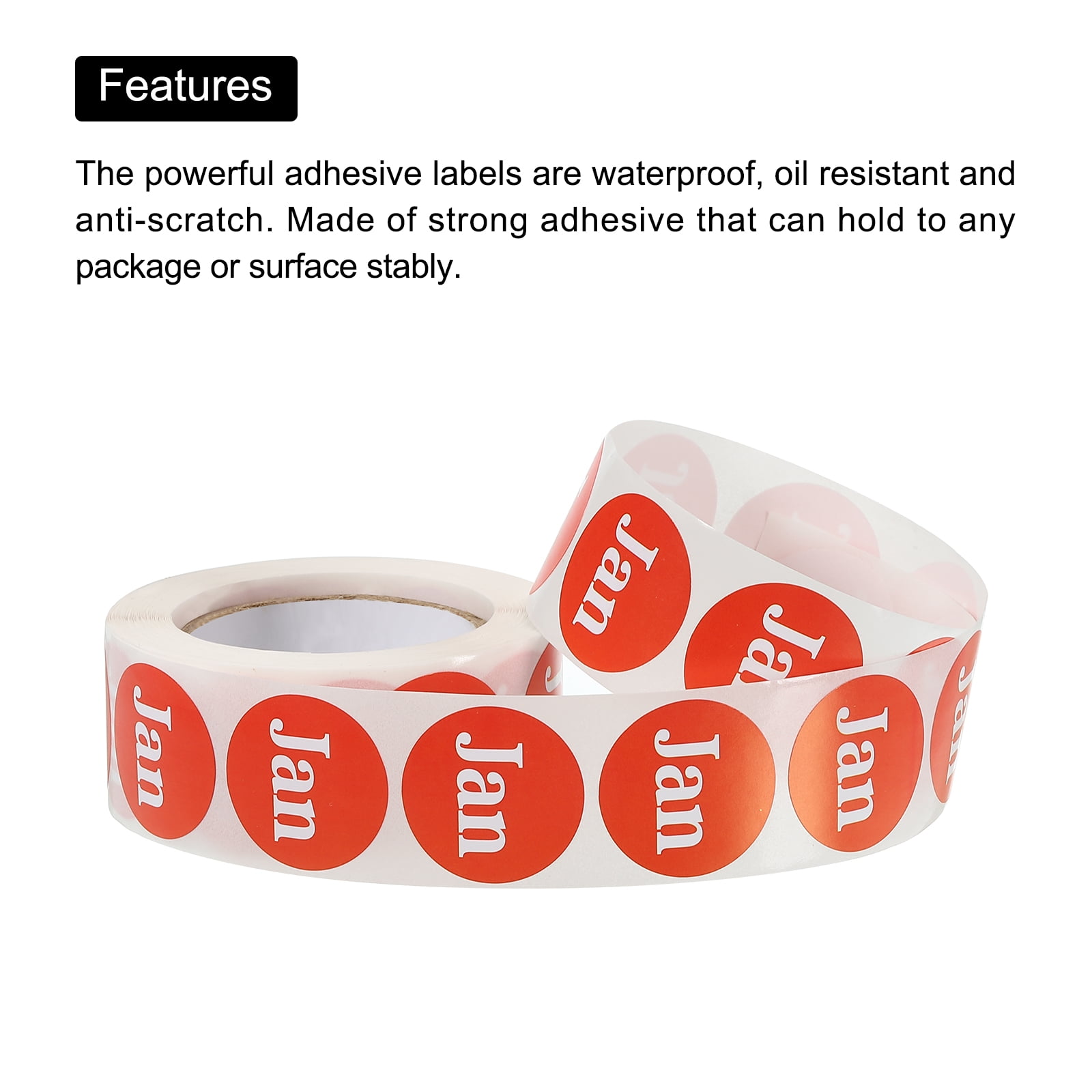 Round Month Labels the Year 1 Inch 12 Roll DIY Color Coding Circle Stickers 12 Month Tag Postcards, 500 Count/Roll