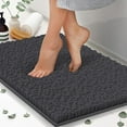 thumbnail image 1 of Alfombra de baño ITSOFT de microfibra afelpada, gris oscuro, 56 x 36 cm, 1 of 5