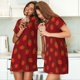 thumbnail image 4 of Fotbe Strawberry Bata de Dormir para Mujer con Estampado, Camisón de Algodón de Manga Corta, Ropa de Dormir Casual, 4 of 6