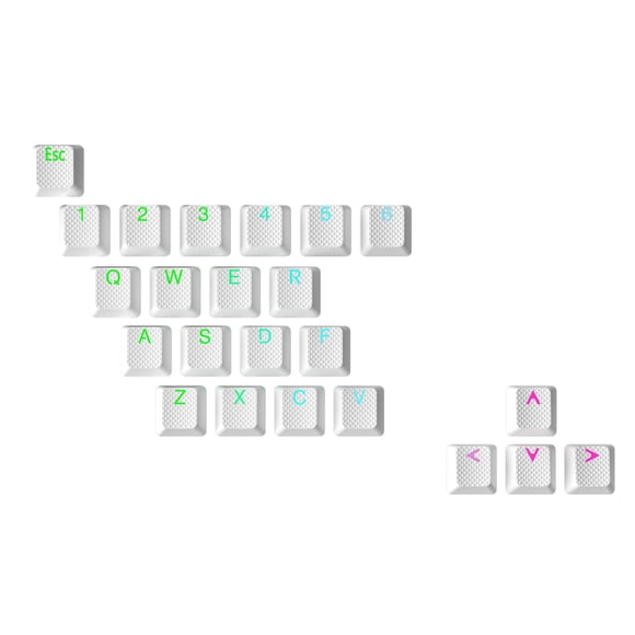 Set de keycaps Geeky perfil OEM con acabado engomado doble inyección, 23 teclas