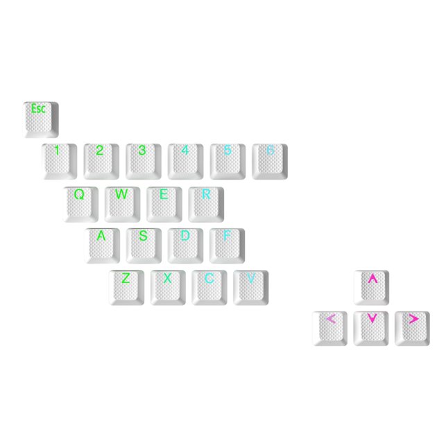 Set de keycaps Geeky perfil OEM con acabado engomado doble inyección, 23 teclas