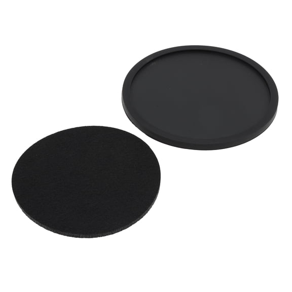 Unique Bargains 1 Set Water-absorbing Drink Coaster Black Silicone Felt Cloth