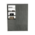 thumbnail image 3 of Depot E-Shop Laurel 3-Tier Shelf and Drawers Armoire with Metal Handles, Smokey Oak -Bedroom, 3 of 3