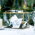 thumbnail image 2 of Small .‘‘ x .‘‘ x .‘‘ Glass Card Box with Slot & Lock for Wedding Reception Geometric Clear Envelops Box Suitable for x es Cards Gold (Slot Length cm) Handmade, 2 of 9