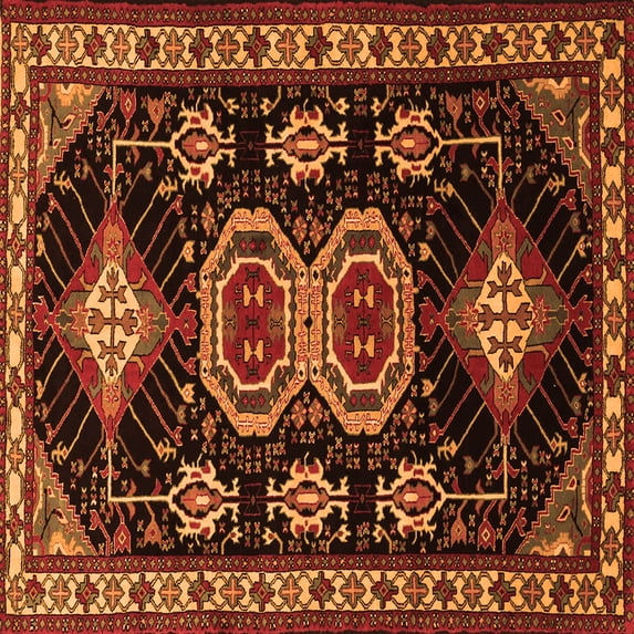 Ahgly Company Indoor Square Persian Orange Traditional Area Rugs, 6' Square