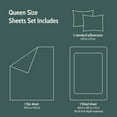 thumbnail image 5 of Seed & Stone Recycled Cotton Percale Bed Sheet Set, Soft, with Deep Pockets, Queen, Blue, 4-Piece, 5 of 13
