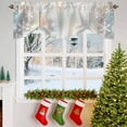 thumbnail image 3 of Christmas Snowflakes Tie Up Valances Curtain, Winter White Star Gray Background Adjustable Rod Pocket Short Window Treatment Tie Up Curtains Valances for Kitchen Living Room Bathroom 42x18 Inches, 3 of 9