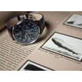 thumbnail image 3 of Men's Hindenburg 40mm Blue Leather Band Steel Case Acrylic Crystal Quartz Analog Watch 7036-3, 3 of 3