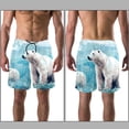 thumbnail image 3 of luoweisi Men's Beach Shorts Quick Dry Swim Trunks with Mesh Lining Polar Bear M, 3 of 5