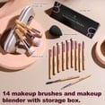thumbnail image 2 of Set de brochas de maquillaje BS-MALL 14 piezas con esponja y estuche, 2 of 6
