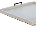 thumbnail image 5 of Benjara Yela Decorative Tray- 27x27 Square with Black Handles- Light Gray, 5 of 7