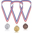 thumbnail image 3 of BEMS-25 Medallas rojas, blancas y azules, premios de cinta, cinta para el cuello, 3 of 5