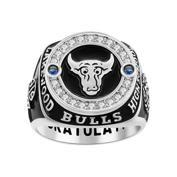 Order Now for 2025 Graduation, Freestyle Men's CZ Multiple Graphics Birthstone Class Ring, Personalized, High School or College