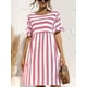 thumbnail image 3 of Vestido De Playa De Manga Corta, Vestido Informal De Vacaciones Con Cuello Redondo Para Verano Y Primavera, Ropa De Mujer, 3 of 4