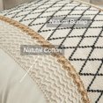 thumbnail image 4 of Lumbar Throw Pillow Covers 12 X 20 Inch For Farmhouse Living Room, Cotton & Burlap Textured Striped Woven Boho Pillow Covers 1pc, 4 of 4
