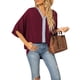 thumbnail image 2 of Txlixc Dolman manga cuello en V mujer #39;st - camisa gasa suelta Split verano Street Top Txlixc  moda, 2 of 6