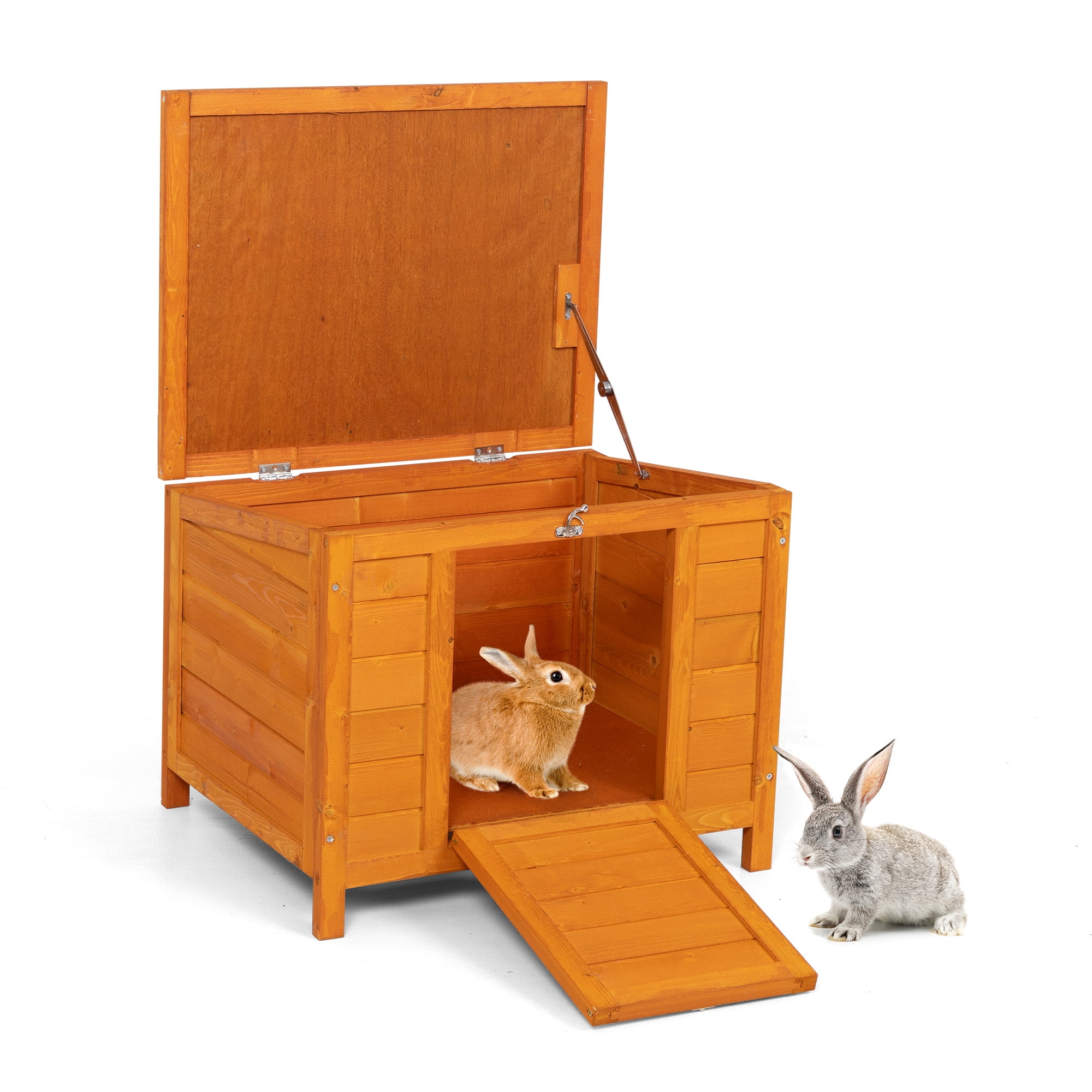 Coziwow 24" Wooden Cat House Rabbit Hutch Small Dog Pet Cage Indoor&Outdoor