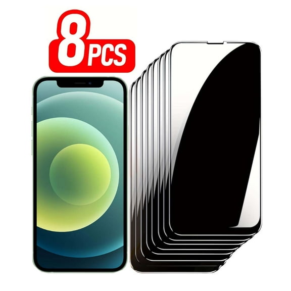 8 PCS Privacy Tempered Glass Anti-Spy Screen Protector Film Compatible with iPhone 14 Pro Max, 6.7 inch Anti-Peeping 9H Hardness Anti-scratch
