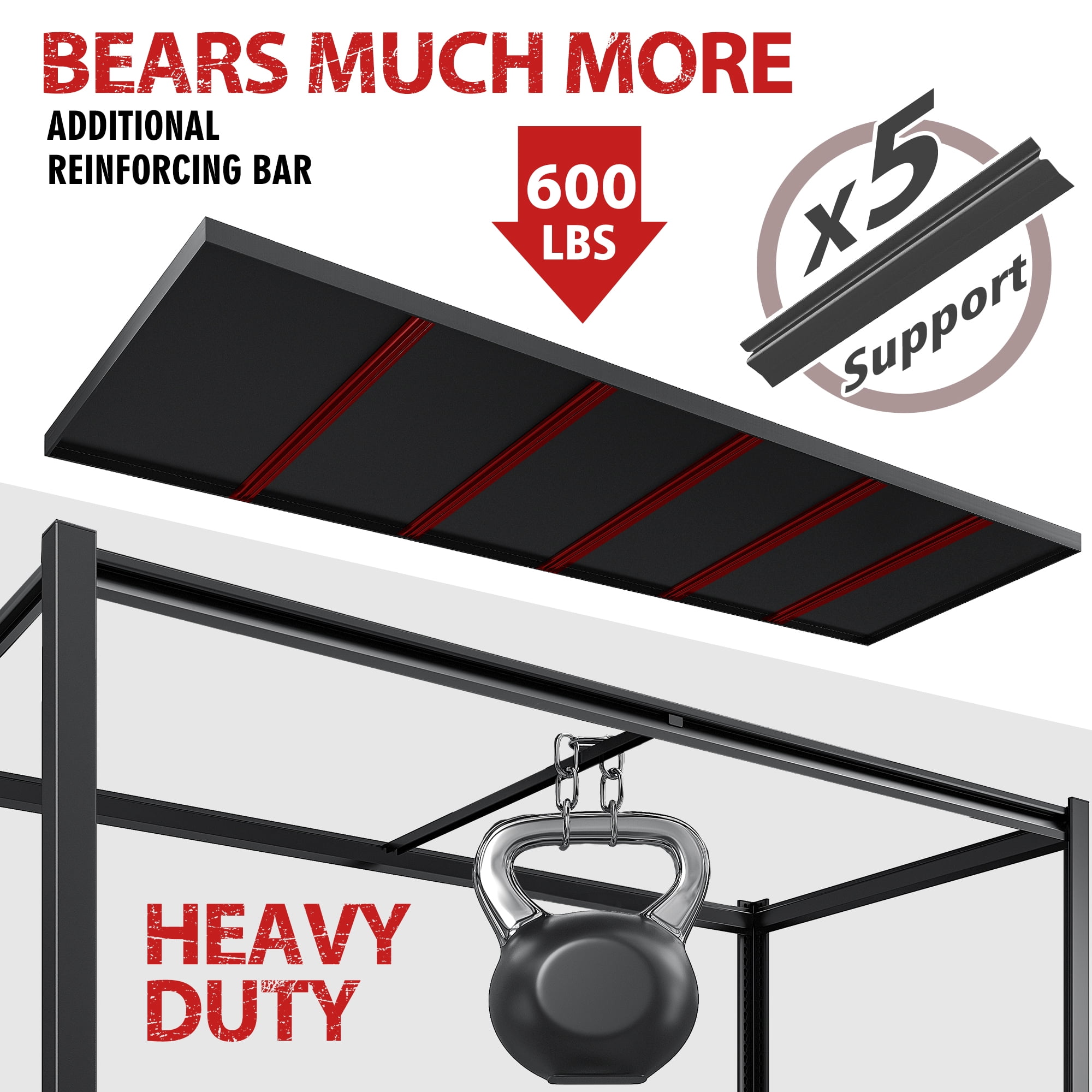 REIBII 55" W Garage Shelving Unit 3000LBS Heavy Duty Metal Shelving Adjustable Storage Rack