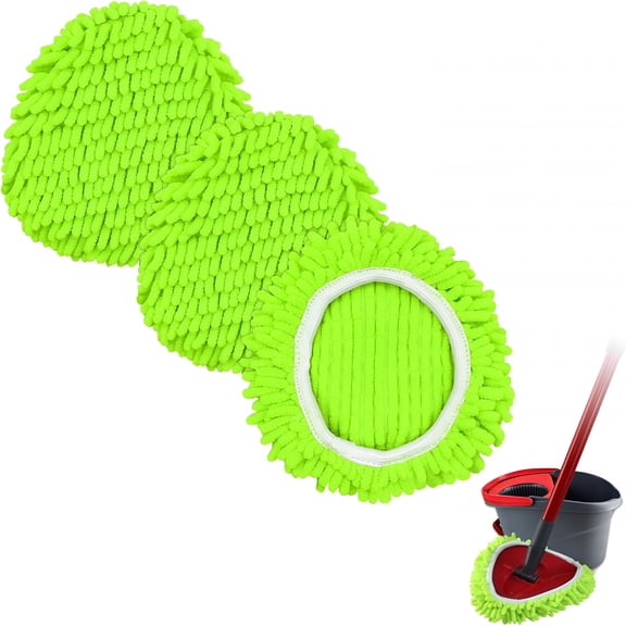 ACDANC Mop Replace Head,Spin Mop Heads Replacements,Chenille Duster Mop Pad,3 Pack Microfiber Chenille Mop Pad for Spin Mop