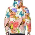 thumbnail image 5 of Bingfone Flowers And Birds Watercolor Men'S Drawstring Hoodie Long Sleeve Pocket Sweatshirts-4x-Large, 5 of 9