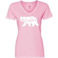 thumbnail image 3 of Inktastic Montana White Bear Silhouette Women's V-Neck T-Shirt, 3 of 5