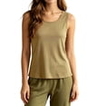 thumbnail image 2 of Blmnix Sleep Tops Womens Pajama Bamboo Pajamas Plus Size Pajamas Pajama Set Yellow Loose Crew Neck Sleeveless Regular Womens Pajama Sets Shorts,XL, 2 of 5