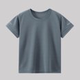 thumbnail image 2 of T-Shirt de Sport pour Garçons, Manches Courtes à Séchage Rapide à Col Rond pour la Course, Couleur Unie, 2 of 9