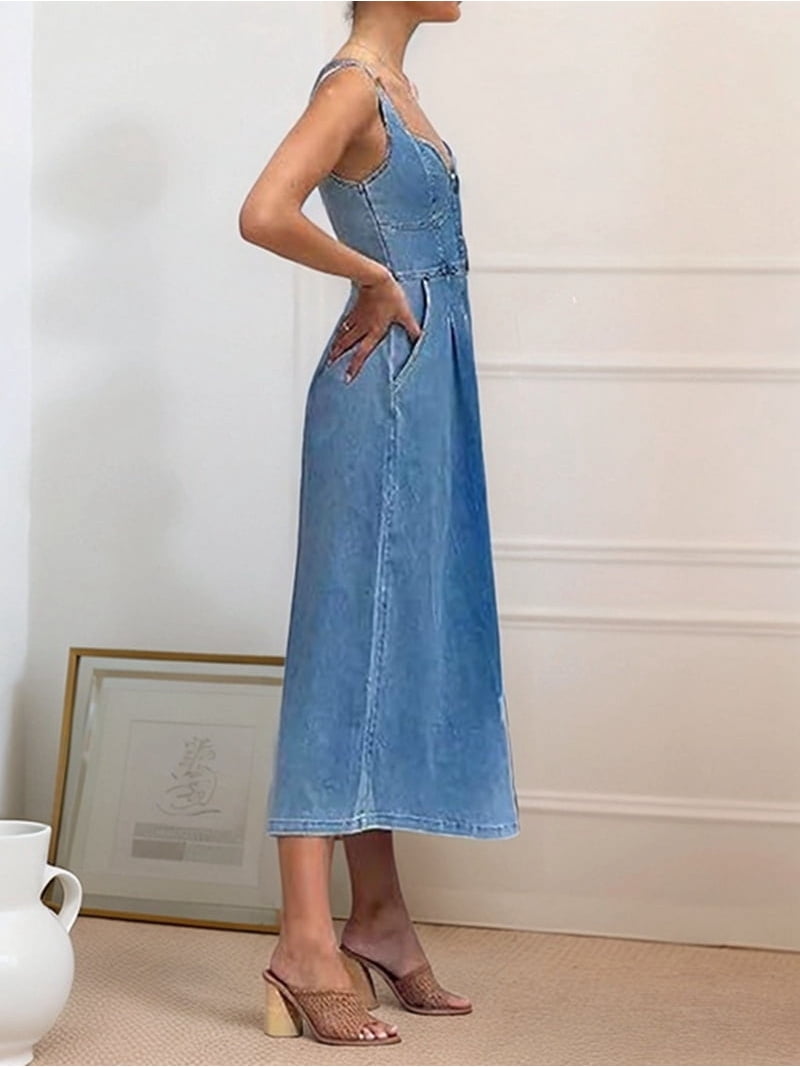 denim bodycon maxi dress DAYDREAM IN DENIM STRAPLESS MAXI DRESS AKIRA