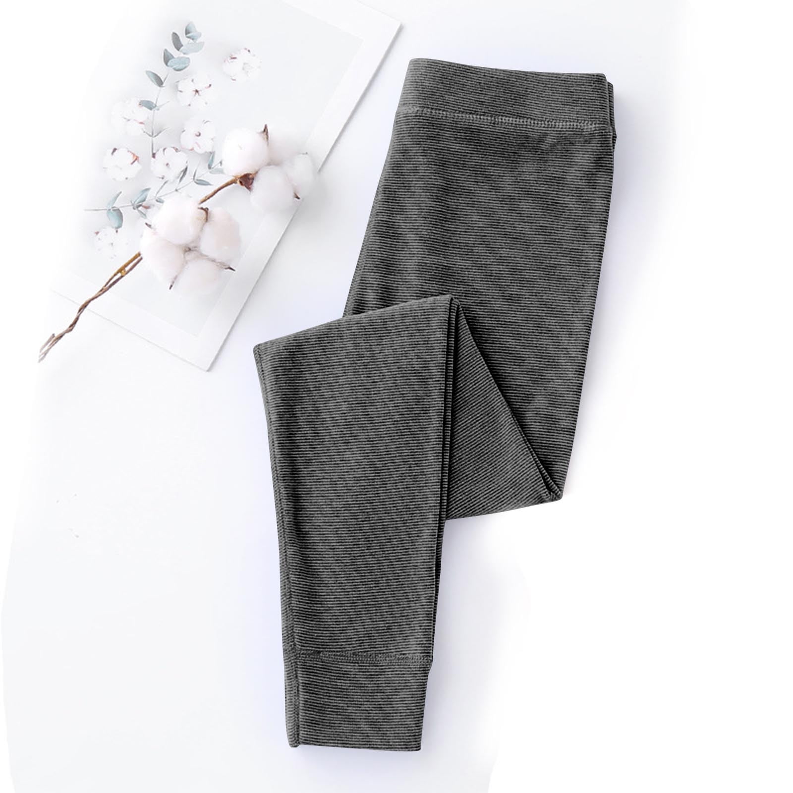 ATOGUTA Kids Girls Boys Thermal Pants Super Soft Kids Leggings Base Layer Bottoms Black Size 2T-13